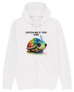 Broasca testoasa pictata in acuarela cu mesajul Catch Me If You Can Hanorac cu fermoar Unisex Connector