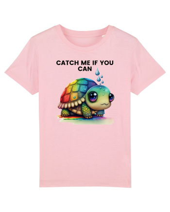 Broasca testoasa pictata in acuarela cu mesajul Catch Me If You Can Cotton Pink