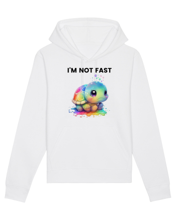 Broasca testoasa pictata in acuarela cu mesajul I'm not fast White