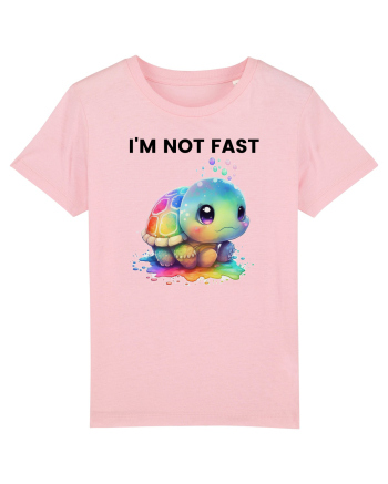 Broasca testoasa pictata in acuarela cu mesajul I'm not fast Cotton Pink