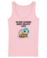 Broasca testoasa pictata in acuarela cu mesajul  Slow Down and Enjoy Life Maiou Damă Dreamer
