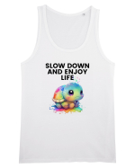 Broasca testoasa pictata in acuarela cu mesajul  Slow Down and Enjoy Life Maiou Bărbat Runs