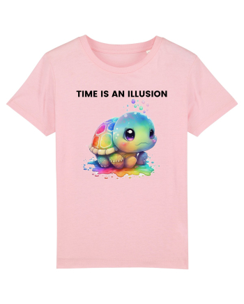 Broasca testoasa pictata in acuarela cu mesajul  Time is an Illusion Cotton Pink