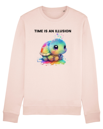 Broasca testoasa pictata in acuarela cu mesajul  Time is an Illusion Candy Pink