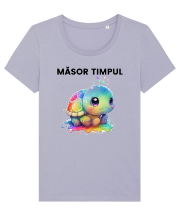 Broasca testoasa pictata in acuarela cu mesajul  Masor Timpul Lavender