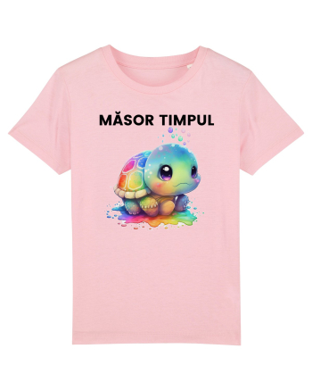 Broasca testoasa pictata in acuarela cu mesajul  Masor Timpul Cotton Pink