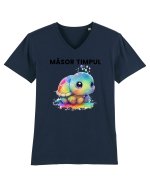 Broasca testoasa pictata in acuarela cu mesajul  Masor Timpul Tricou mânecă scurtă guler V Bărbat Presenter