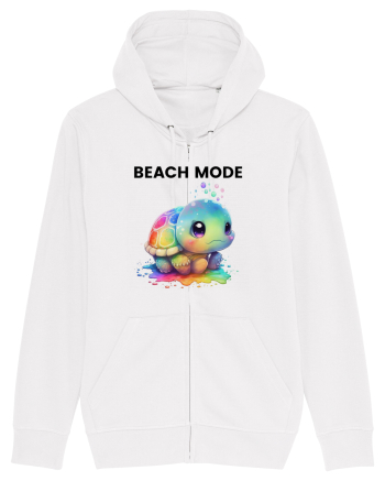 Broasca testoasa pictata in acuarela cu mesajul  Beach Mode White
