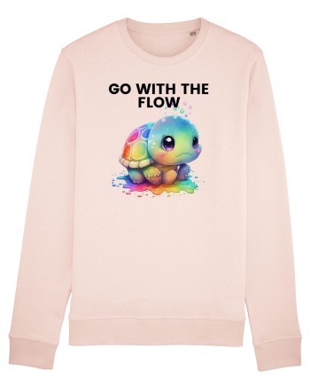 Broasca testoasa pictata in acuarela cu mesajul  Go with the Flow Candy Pink