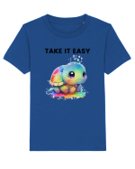 Broasca testoasa pictata in acuarela cu mesajul  Take it Easy Tricou mânecă scurtă  Copii Mini Creator