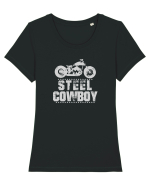 Steel cowboy Tricou mânecă scurtă guler larg fitted Damă Expresser