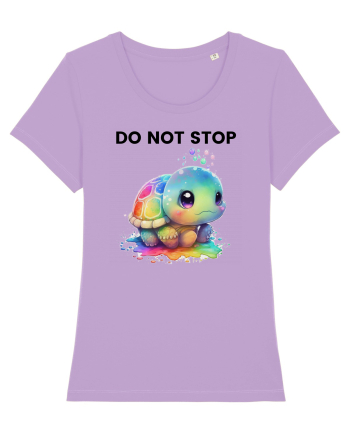 Broasca testoasa pictata in acuarela cu mesajul Do Not Stop Lavender Dawn
