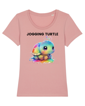 Broasca testoasa pictata in acuarela cu mesajul Jogging Turtle Canyon Pink