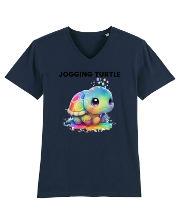 Broasca testoasa pictata in acuarela cu mesajul Jogging Turtle French Navy