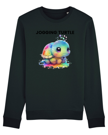 Broasca testoasa pictata in acuarela cu mesajul Jogging Turtle Black