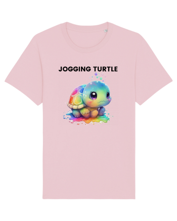 Broasca testoasa pictata in acuarela cu mesajul Jogging Turtle Cotton Pink