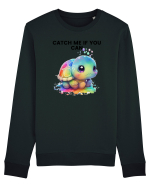 Broasca testoasa pictata in acuarela cu mesajul Catch Me If You Can Bluză mânecă lungă Unisex Rise