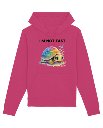 Broasca testoasa pictata in acuarela cu mesajul I'm not fast Raspberry