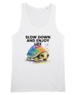Broasca testoasa pictata in acuarela cu mesajul  Slow Down and Enjoy Life Maiou Bărbat Runs