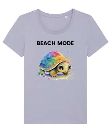 Broasca testoasa pictata in acuarela cu mesajul  Beach Mode Lavender