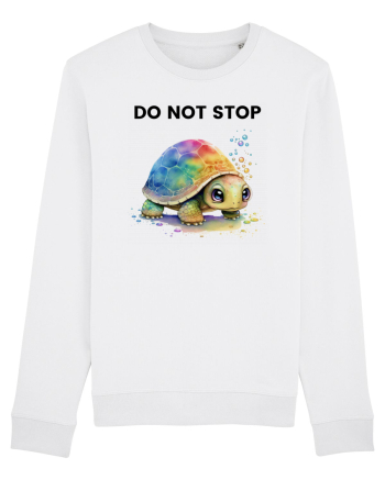 Broasca testoasa pictata in acuarela cu mesajul Do Not Stop White
