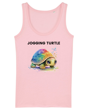 Broasca testoasa pictata in acuarela cu mesajul Jogging Turtle Cotton Pink