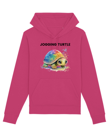 Broasca testoasa pictata in acuarela cu mesajul Jogging Turtle Raspberry