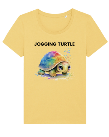 Broasca testoasa pictata in acuarela cu mesajul Jogging Turtle Jojoba