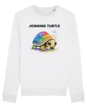 Broasca testoasa pictata in acuarela cu mesajul Jogging Turtle White