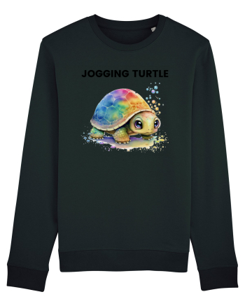 Broasca testoasa pictata in acuarela cu mesajul Jogging Turtle Black