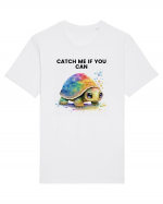 Broasca testoasa pictata in acuarela cu mesajul Catch Me If You Can Tricou mânecă scurtă Unisex Rocker