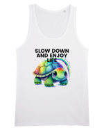Broasca testoasa pictata in acuarela cu mesajul  Slow Down and Enjoy Life Maiou Bărbat Runs