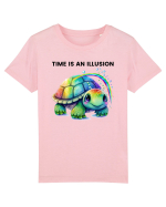 Broasca testoasa pictata in acuarela cu mesajul  Time is an Illusion Tricou mânecă scurtă  Copii Mini Creator