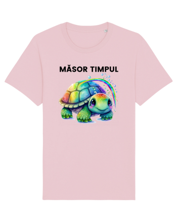 Broasca testoasa pictata in acuarela cu mesajul  Masor Timpul Cotton Pink
