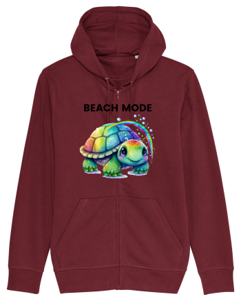 Broasca testoasa pictata in acuarela cu mesajul  Beach Mode Burgundy
