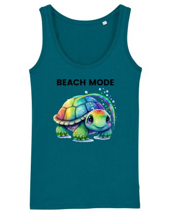 Broasca testoasa pictata in acuarela cu mesajul  Beach Mode Ocean Depth