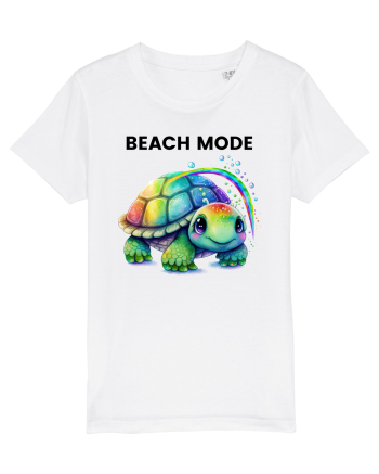 Broasca testoasa pictata in acuarela cu mesajul  Beach Mode White