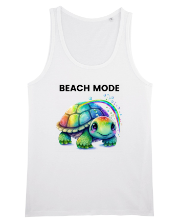 Broasca testoasa pictata in acuarela cu mesajul  Beach Mode White