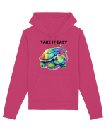 Broasca testoasa pictata in acuarela cu mesajul  Take it Easy Hanorac Unisex Drummer