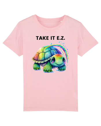 Broasca testoasa pictata in acuarela cu mesajul  Take it E.Z. Cotton Pink