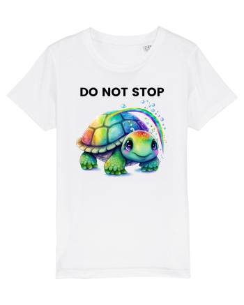 Broasca testoasa pictata in acuarela cu mesajul Do Not Stop White