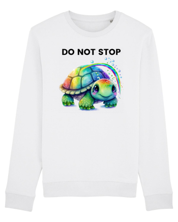 Broasca testoasa pictata in acuarela cu mesajul Do Not Stop White