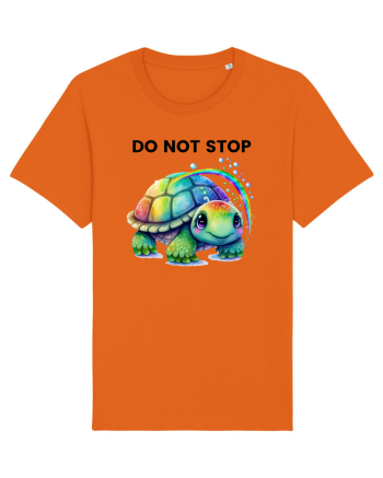Broasca testoasa pictata in acuarela cu mesajul Do Not Stop Bright Orange