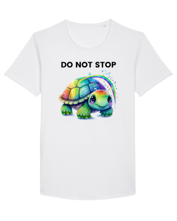 Broasca testoasa pictata in acuarela cu mesajul Do Not Stop White