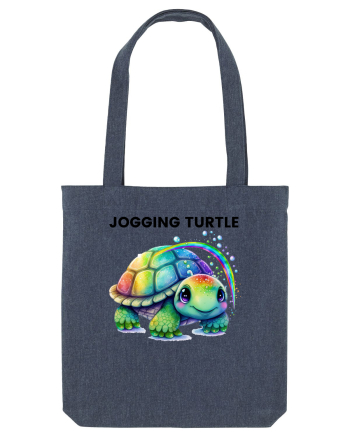 Broasca testoasa pictata in acuarela cu mesajul Jogging Turtle Midnight Blue