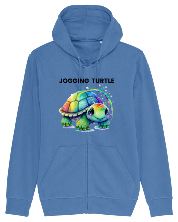 Broasca testoasa pictata in acuarela cu mesajul Jogging Turtle Bright Blue