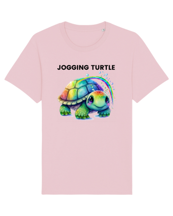 Broasca testoasa pictata in acuarela cu mesajul Jogging Turtle Cotton Pink