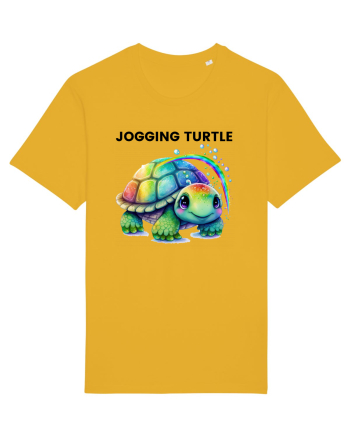 Broasca testoasa pictata in acuarela cu mesajul Jogging Turtle Spectra Yellow