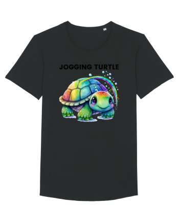 Broasca testoasa pictata in acuarela cu mesajul Jogging Turtle Black