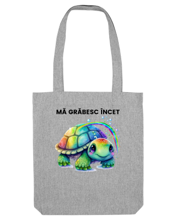 Broasca testoasa pictata in acuarela cu mesajul Ma grabesc Incet Heather Grey